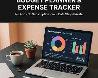 Budget Planner & Expense Tracker | Monthly Budget | No Subscription | Digital Download