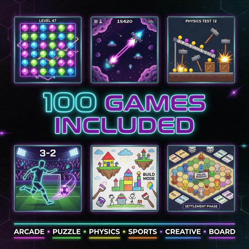 Paket med 100 HTML5-spel | Lägg till på din webbplats, blogg eller app | Fullständig källkod bild 2