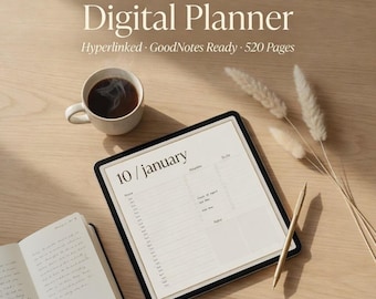 2026 Digital Planner | 520 Pages | GoodNotes Notability iPad | Daily Weekly Monthly | Hyperlinked PDF