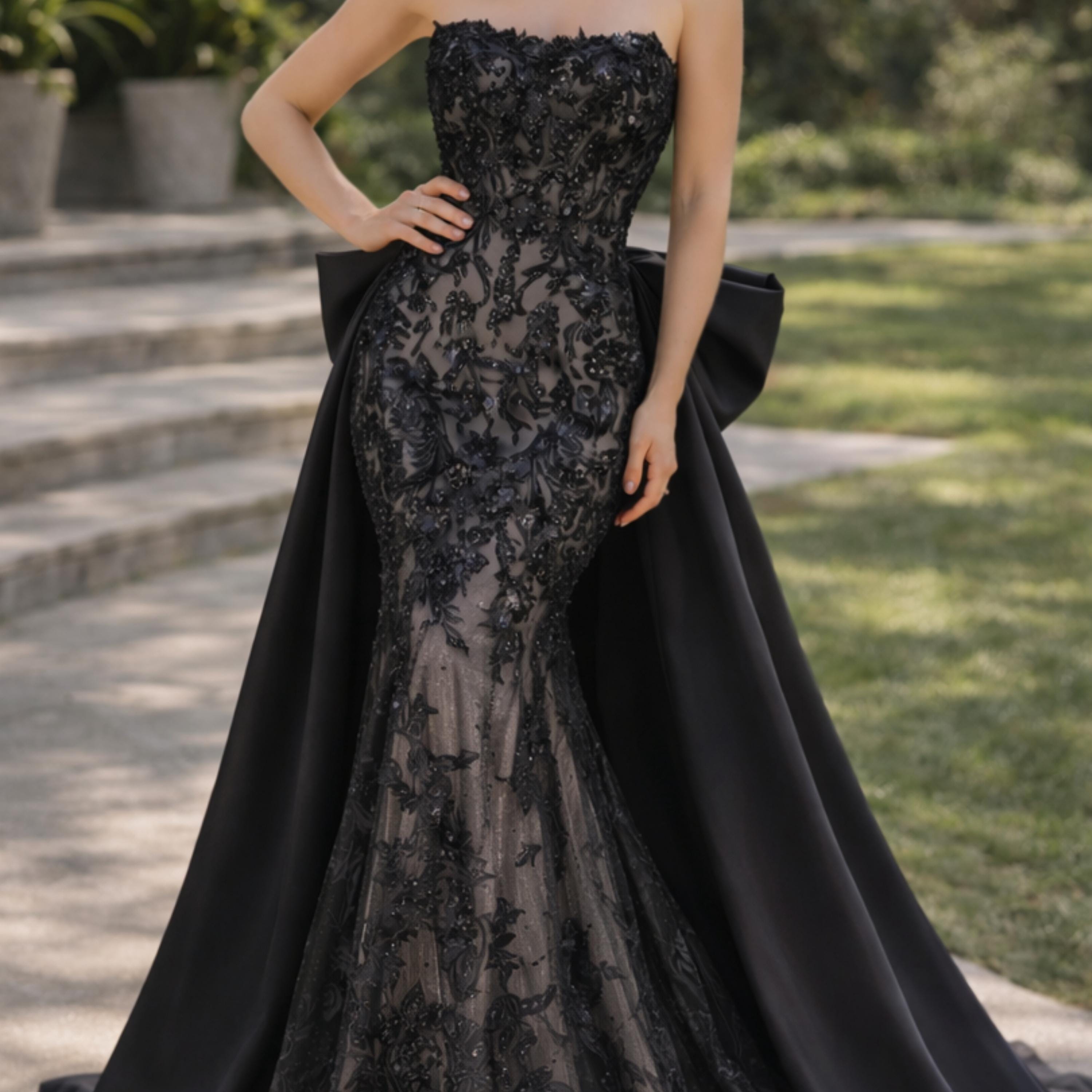 Black Gothic Wedding Dress, off Shoulder Sparkle Bridal Gown, Dark ...