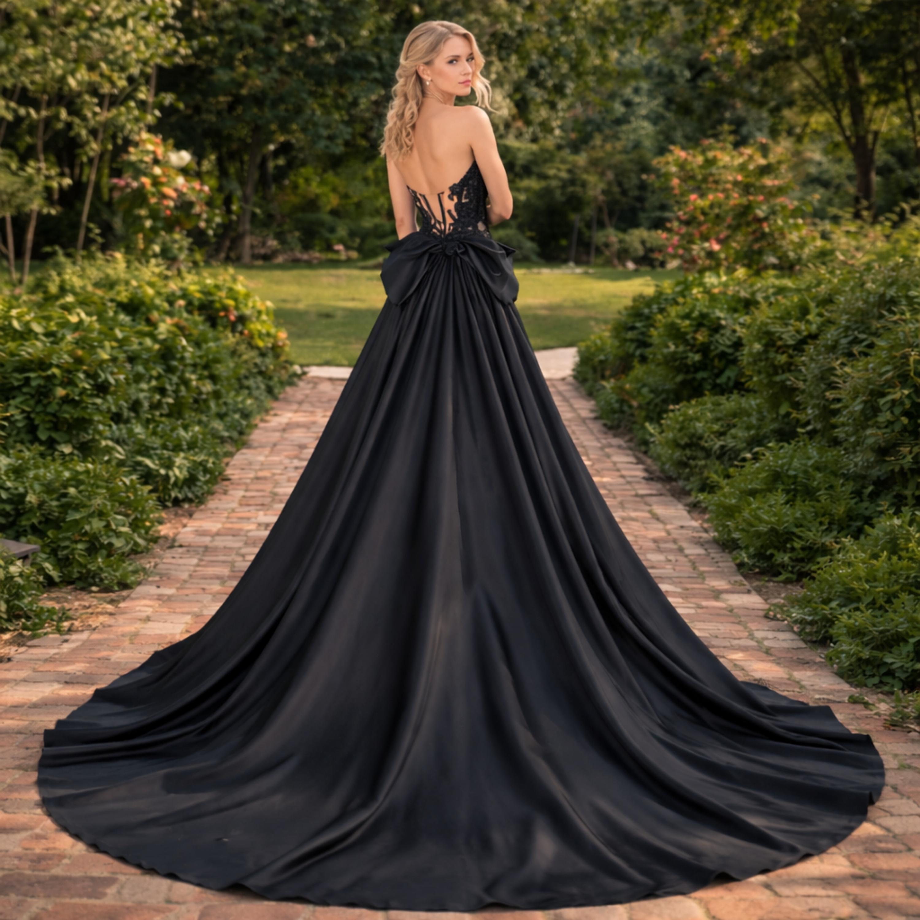 Black Gothic Wedding Dress, off Shoulder Sparkle Bridal Gown, Dark ...