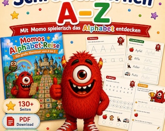Learn to write A-Z from age 4 | 130+ pages of writing exercises & letter tracing | Alphabet worksheets PDF | Preschool, 1st grade