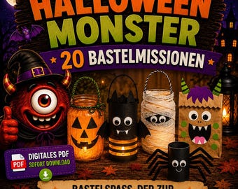 20 Halloween Craft Ideas for Kids – Easy DIY Decorations to Make Yourself | Craft Templates & Instructions as PDFs