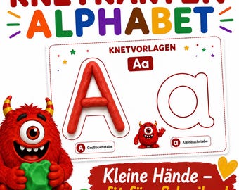 Clay Letter Templates A-Z | Learn the Alphabet with Clay | Learn ABCs for Preschool & Kindergarten | 26 Printable Clay Cards