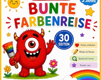 Learn Colors PDF | Learning Booklet for Ages 3 and Up | 30-Page Coloring Book | Color Recognition for Kindergarten | Montessori Activity