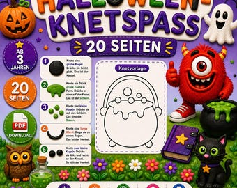 Halloween Play Dough Templates PDF | Halloween Crafts for Kids | Play Dough for Kindergarten | Preschool | Fine Motor Skills | Motor Skills Game for Ages 3 and Up