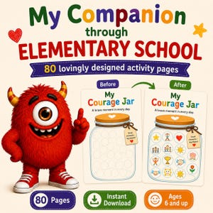 Elementary School Confidence Book | Personalized Back-to-School Gift | 80-Page Printable PDF | Interactive Activity Book for Kids | First Da