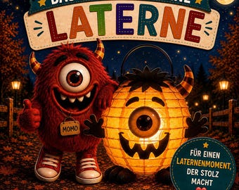 Monster Lantern Craft for Kids | Lantern Craft Template PDF | St. Martin's Lantern | DIY Lantern 25 cm | Kindergarten Autumn Instant Download