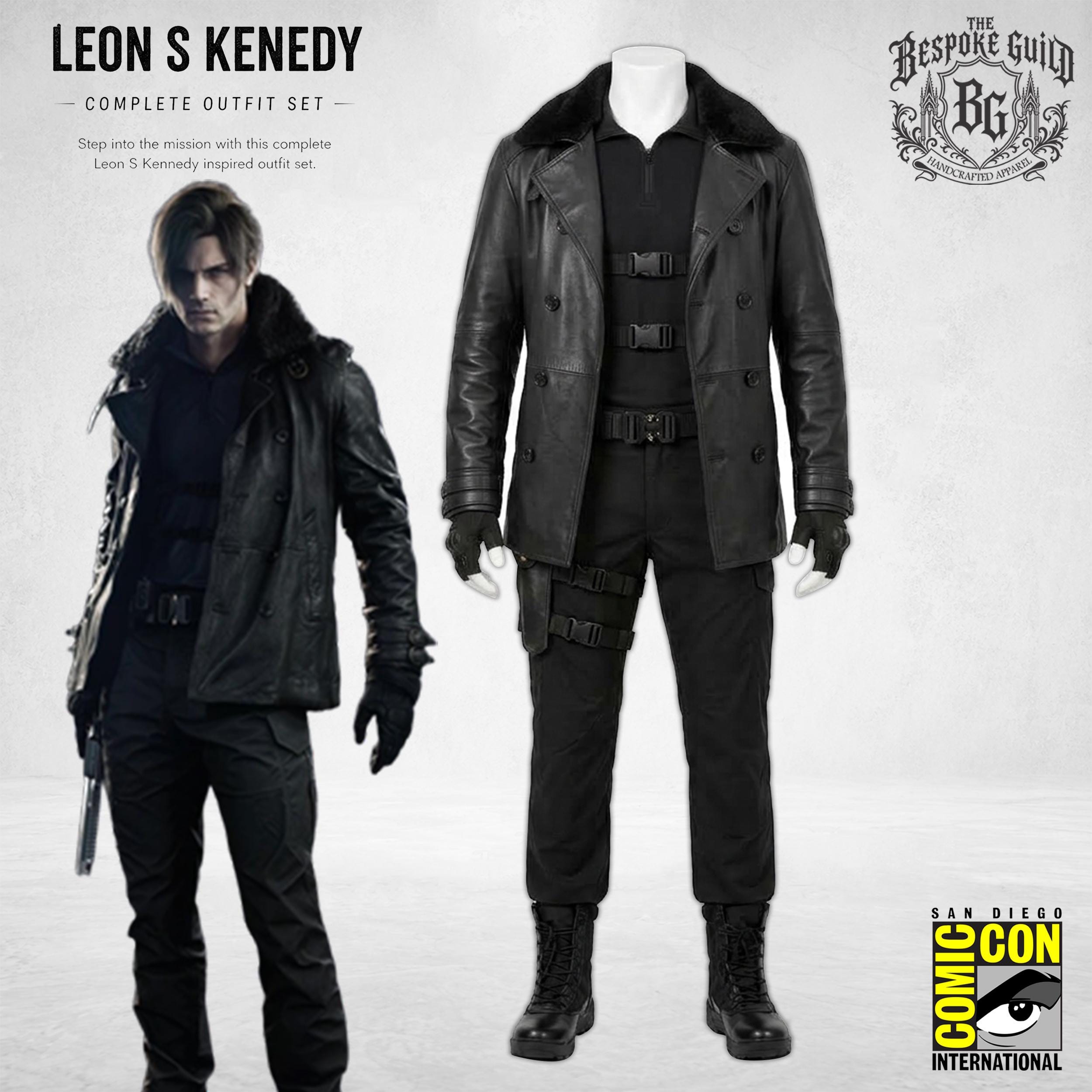 レオン　bodysong テーラード Leon S Kennedy RE9 Cosplay Complete Set – Leather Jacket, Tactical