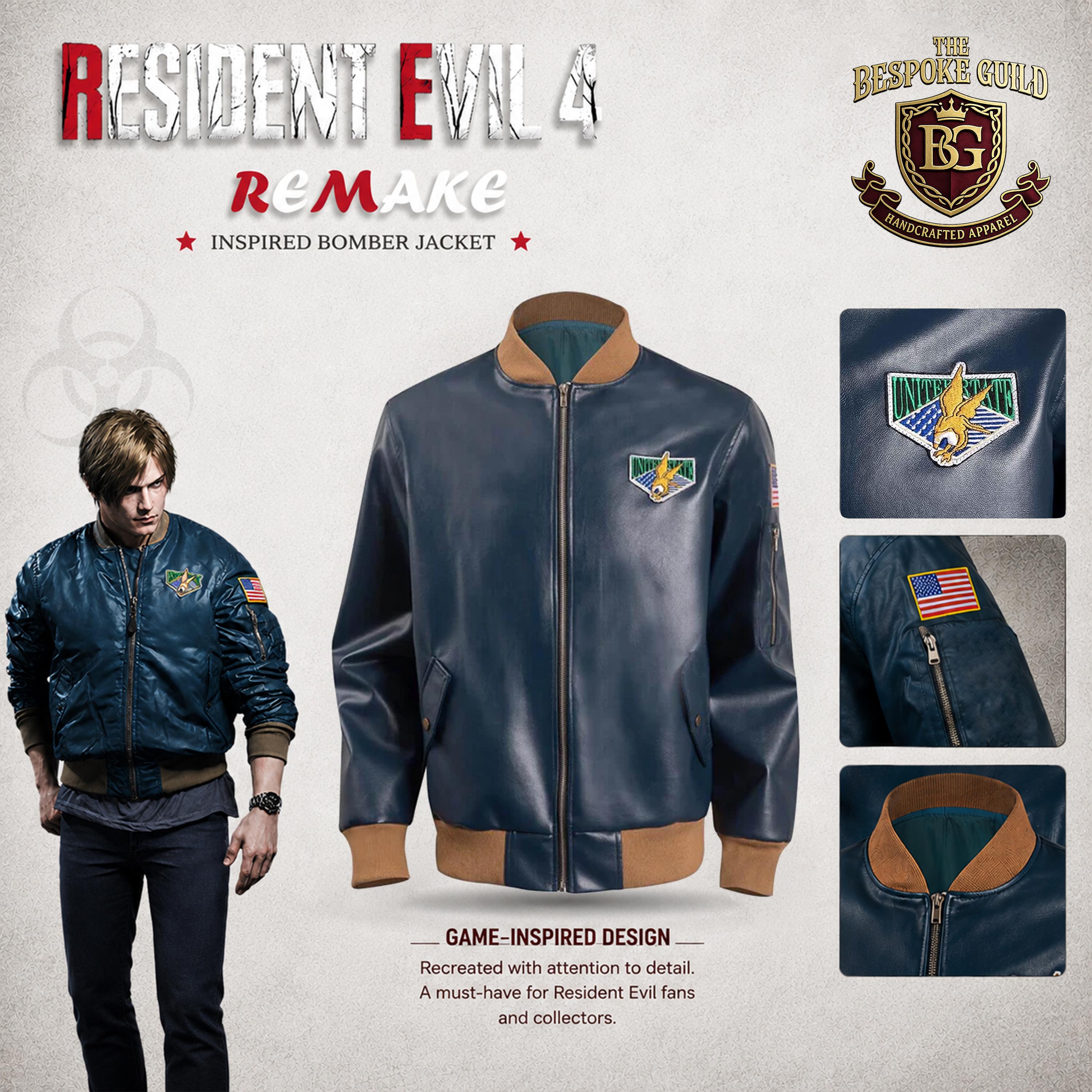ボンバー3個 Leon kennedy blue bomber jacket - Etsy 日本