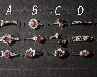 Garnet Crystal Ring | Adjustable Ring | Natural Crystal Ring