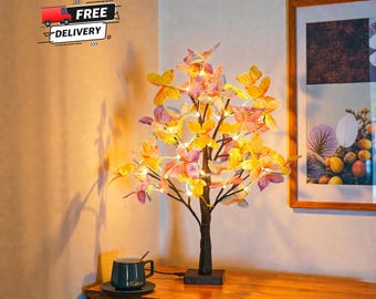 Schmetterlings-Bonsai-Baum-Lampe, LED-Nachtlicht, DIY USB-Batterie-Tabletop-Dekor-Geschenk