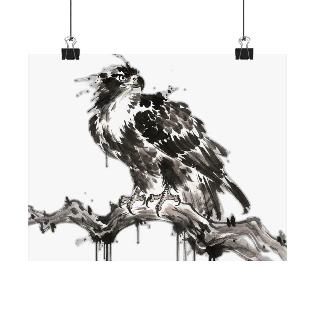 Vector Raptor Splatter Ink Splatter Eagle Poster | Dynamic Sumi-e Raptor Wildlife Art Print - Etsy