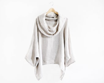 Haut en lin "Ina", taupe