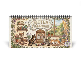 Calendrier de bureau illustré de chatons | Grille 2027