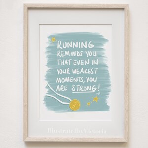 Hardloopcitaat met medailleprint