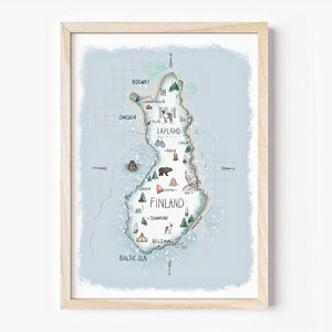 Mapa Ilustrado de Laponia A4