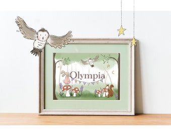 Woodland Personalised Print