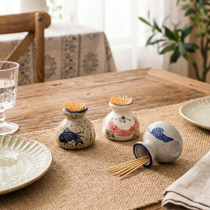 Japanese Ceramic Toothpick Holder - Etsy