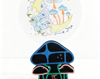 Księżyc w kształcie grzyba wraz z półkami ściennymi w kształcie grzyba