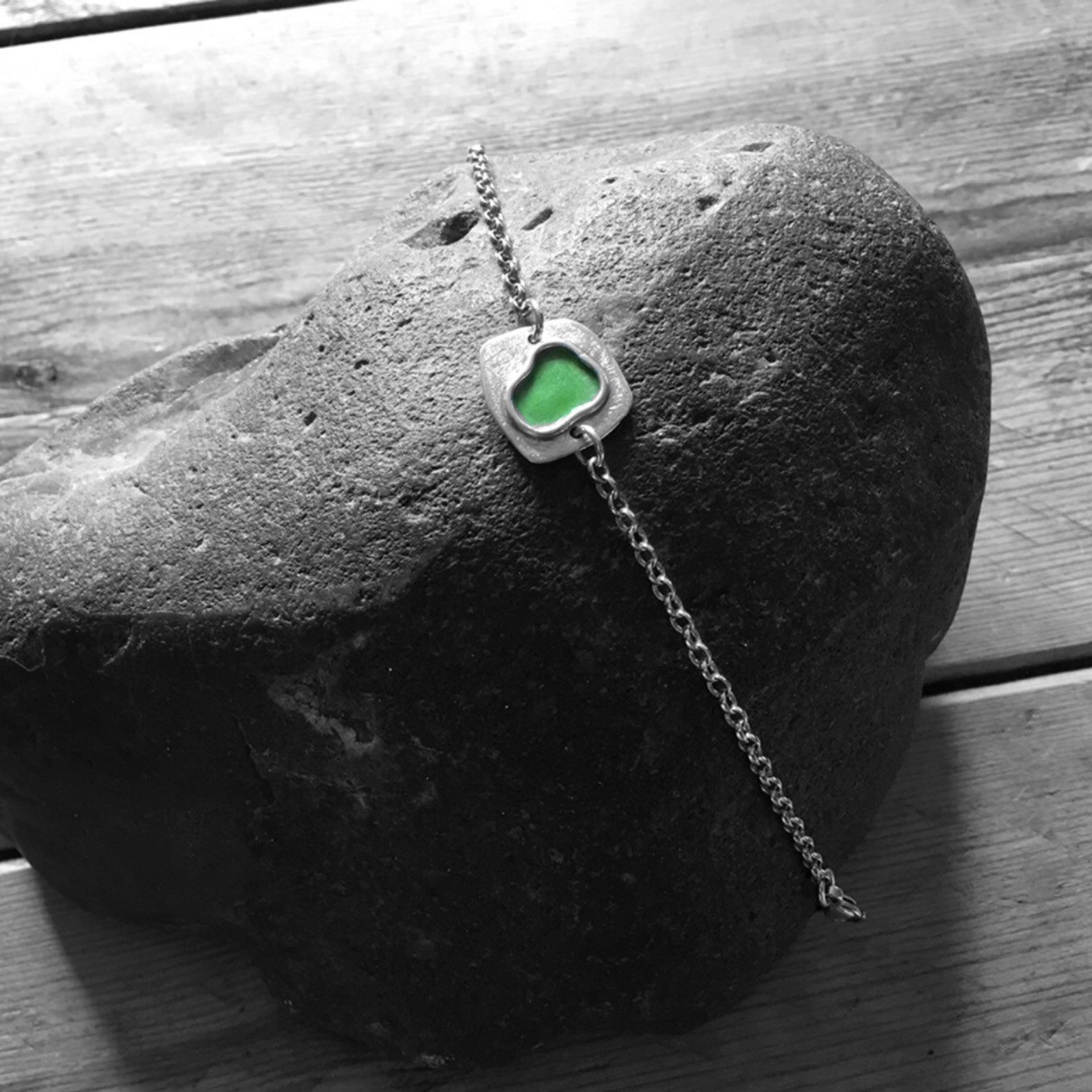 Light Green Enamel Puddle Bracelet Made From Recycled Etsy UK