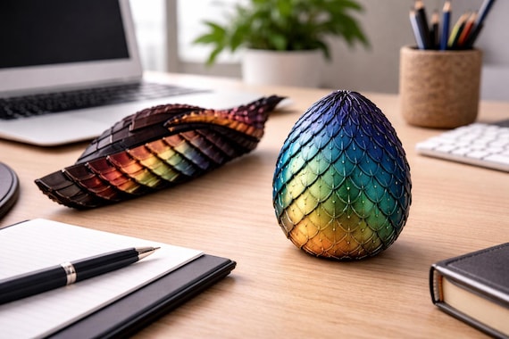 Articulated Dragon Egg STL Twist Fidget 3D Print Fantasy Desk Toy File