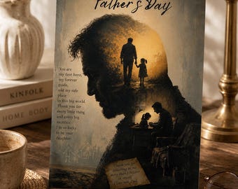 Father's Day Card From Daughter, Printable Father's Day Card for Dad, Heartfelt Card for Daddy, First Hero Dad Card