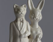 Cat Weds Bunny Wedding Cake Topper