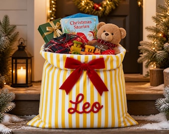 Personalized Christmas Santa Sack, Personalized Name, Christmas Present Bag, Family Christmas Gift