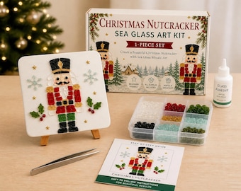 Christmas Sea Glass Craft Kit, Christmas Decoration Project, Relaxing Holiday Craft Project, Christmas Gift for Crafters