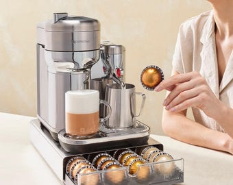 Nespresso Pod Drawer | Coffee Capsule Organizer | Modern Metal Holder