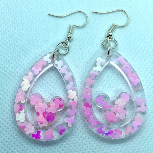 Mickey Inspired Mickey Mouse Inspired Disney-Inspired Jewelry Earrings-Pink Color shifting mouse ears, anniversary or birthday gift