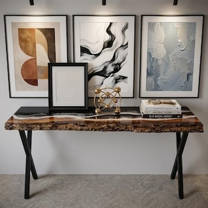 Epoxy Resin Console Table, Live Edge Table, Slim Console Table, Hallway, Entryway, Narrow Console Table, Interior Furniture, Made to Order