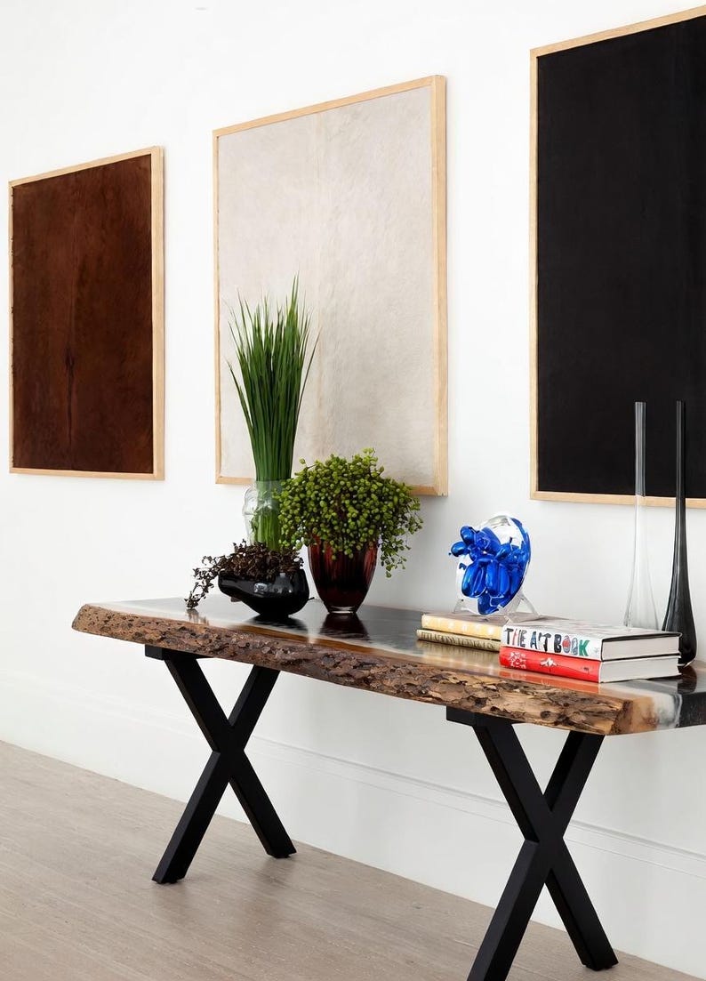Epoxy Resin Console Table, Live Edge Table, Slim Console Table, Hallway, Entryway, Narrow Console Table, Interior Furniture, Made to Order image 11
