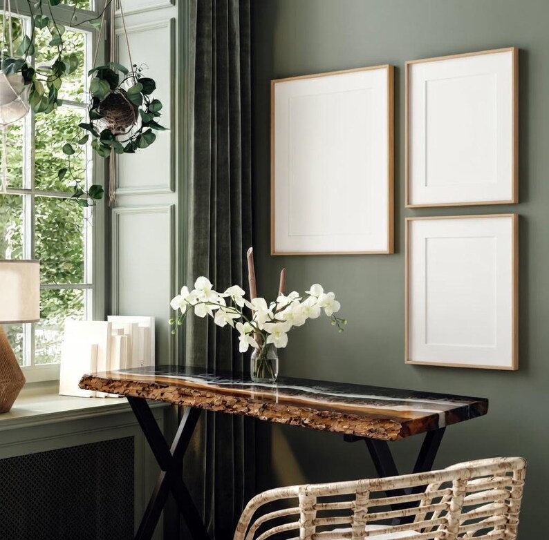 Epoxy Resin Console Table, Live Edge Table, Slim Console Table, Hallway, Entryway, Narrow Console Table, Interior Furniture, Made to Order image 6