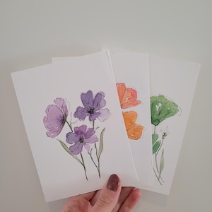 Håndmalte blomsterkort | Hand-painted flower cards