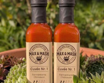 Double Cuvée Chili Sauce Vorratspack handgemacht 2x 100ml Milde Umami Sauce Karlsruhe Hot Sauce Manufaktur Regional & Vegan