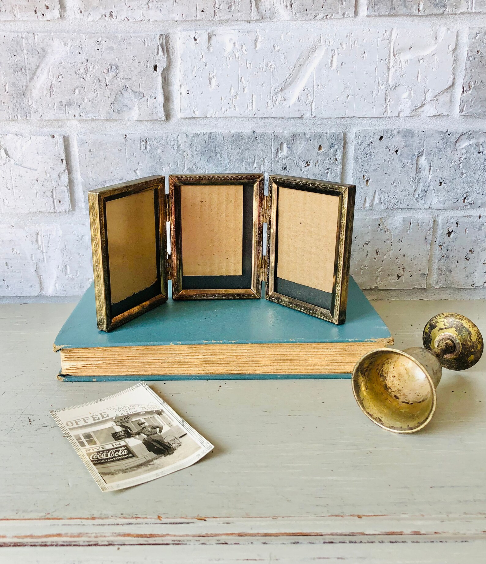 2.5x3.5 Wallet Sized Triple Hinged Vintage Picture Frame Etsy