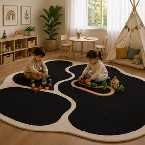 AS TAPIJT wolkvorm voor kinderen - modern zacht vloertapijt voor speelkamer, kinderkamer en kinderkamer