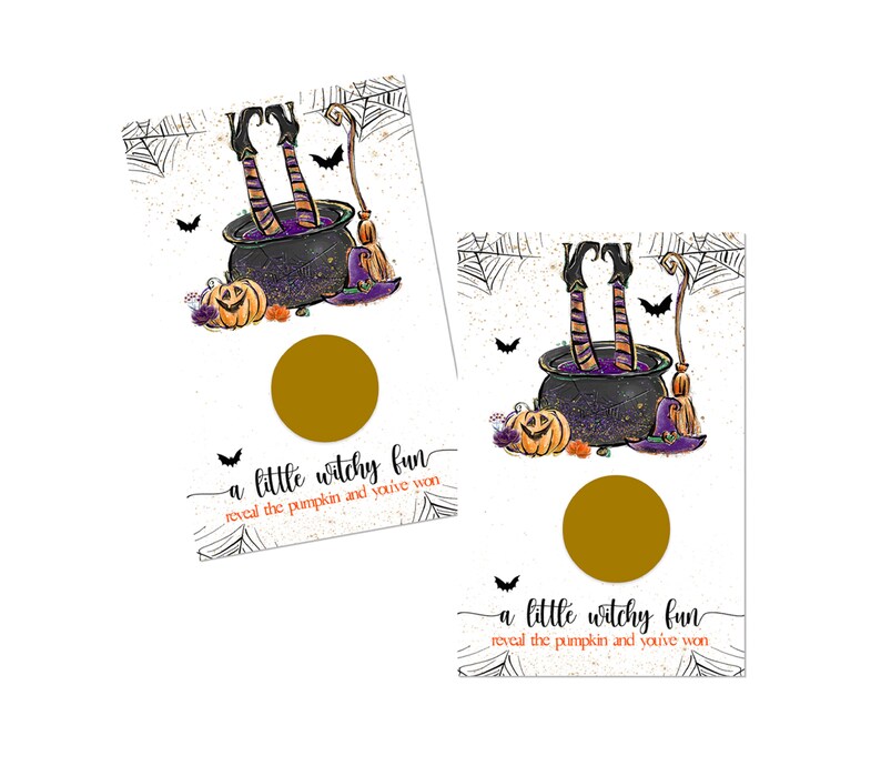 Witchy Fun Halloween Party Scratch Off Games 30 Count Activities for Witch Bridal Shower, Baby Brewing, Fall Festival, Pumpkin Favors image 6