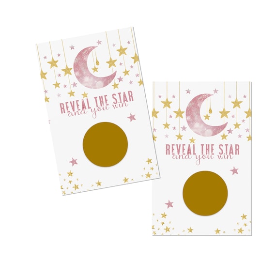 Twinkle Little Star Scratch Off Cards (30 Pack) Girls Baby Shower Games - Raffles Tickets Tie Prize Drawing Tickets Pink Gold Party Supplies Il_570xn