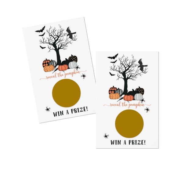 Spooky Halloween Scratch Off Game Cards (28 Pack) Bewitching Party Raffle - Festive Fall Events - Business Giveaways - Pumpkin Baby Shower Il_570xn