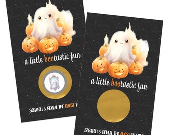 Boo-tastic Ghost Scratch Off Cards, Halloween Baby Shower Games, 30 Pack