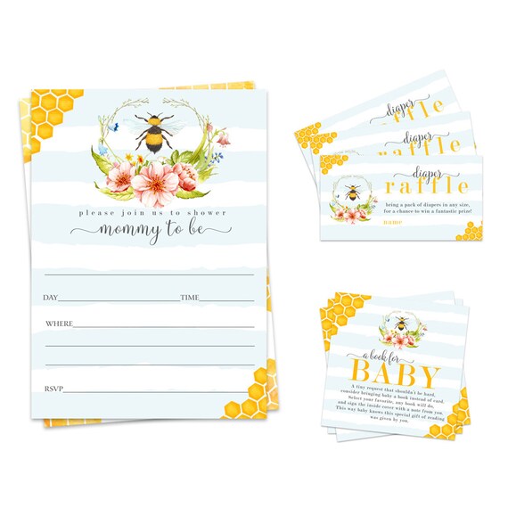 Envelopes 25 Guests Diaper Raffle Tickets Rustic Woodland Baby Shower Invitation Bundle Includes Fill In Invites Bring a Book Cards