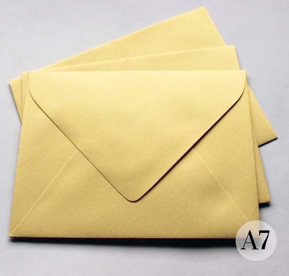 shimmer gold envelope set of 25 a7 invitation mailer pointed etsy