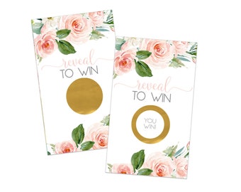 Graceful Floral Scratch Off Card Game - 30 Pack | Bridal Shower & Party Favors