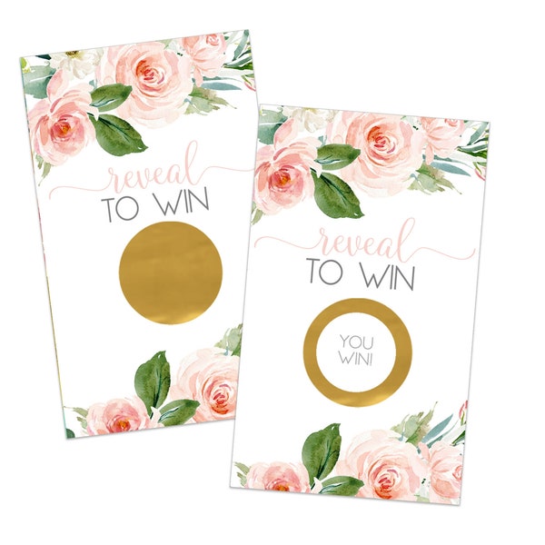 Graceful Floral Scratch Off Card Game - 30 Pack | Bridal Shower & Party Favors