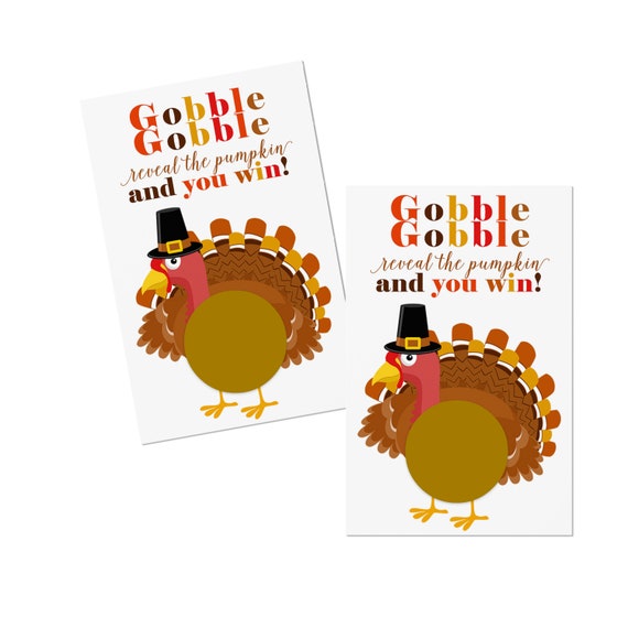 Thanksgiving Scratch Off Card Game (30 Pack) Autumn Turkey Party Supplies – Reveal Win – Lottery Raffle - Prize Ticket Business Drawings Il_570xn