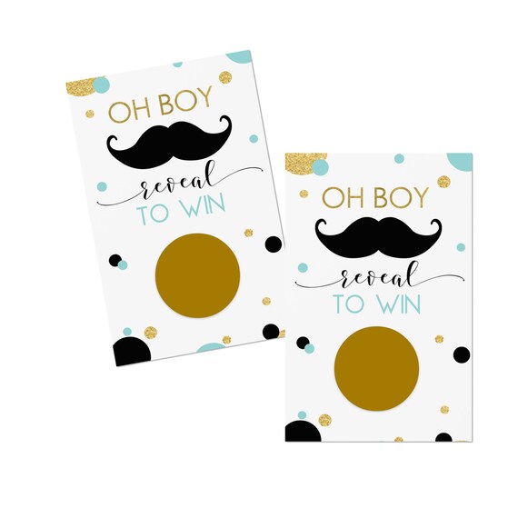Mustache Scratch Off Games for Baby Shower, Party, Raffles, Giveaways (28 Pack) Il_570xn