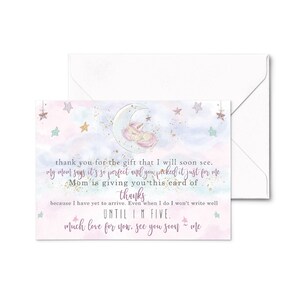 Unicorn Baby Shower Thank You Cards with Envelopes, Girls Prewritten Note Personalized Message, 4x6, 25 Pack image 1